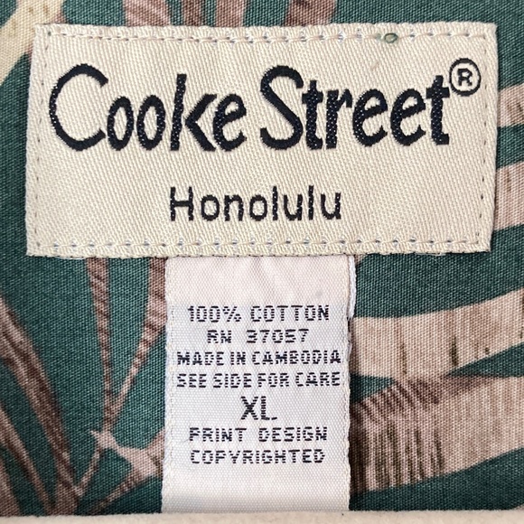 Cooke Street XL Honolulu Tropical Palm Print Button Down Short Sleeve Shirt - Picture 4 of 9